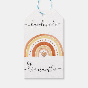 Handmade by Name with Care Instructions Rainbow Gift Tags