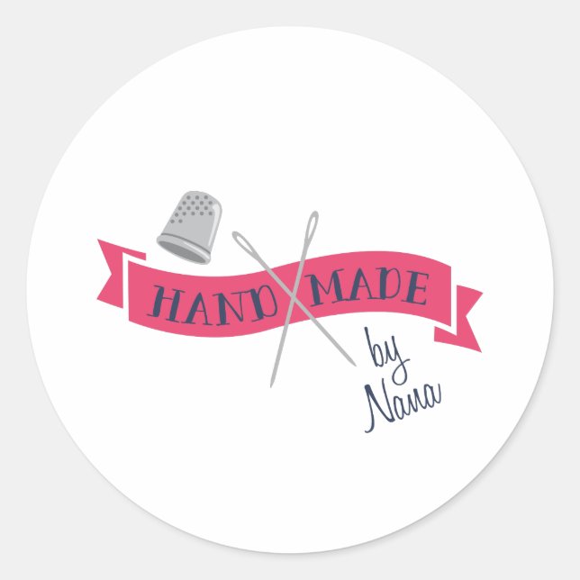 Handmade By Nana Classic Round Sticker (Front)