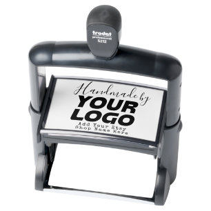 Handmade by Script Business Logo Cute Self-inking Stamp