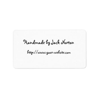 Handmade By - Simple White Label by karanta at Zazzle
