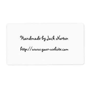Handmade By - Simple White Label by karanta at Zazzle