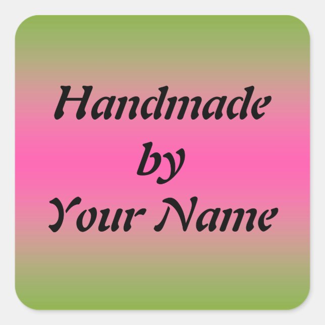 Handmade  by Template sticker (Front)