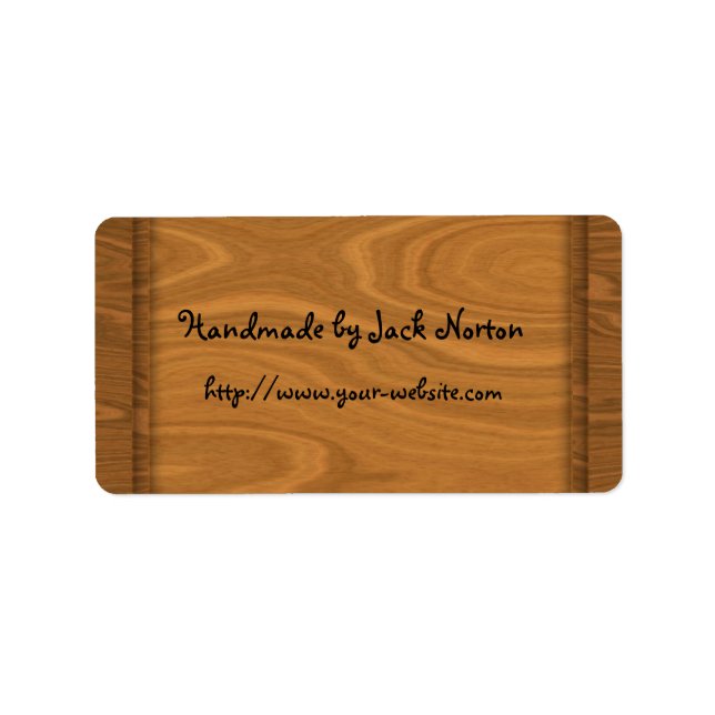 Handmade by - wood design label (Front)