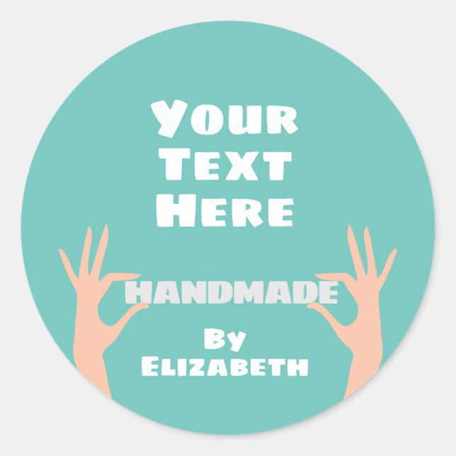 Handmade by you classic round sticker (Front)