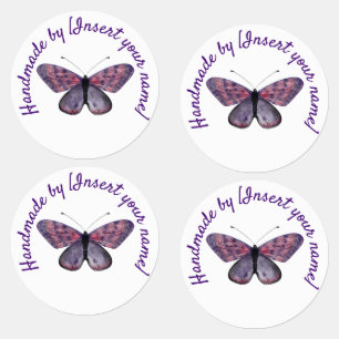 Handmade by You Purple Butterfly Labels
