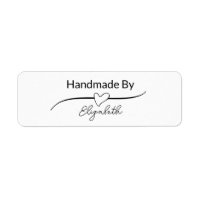 Handmade By Your Name in Script with Heart