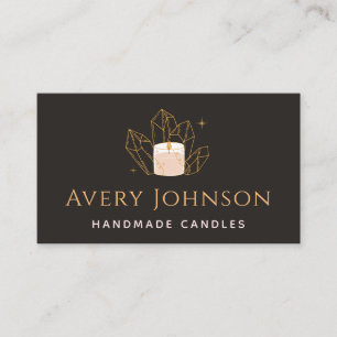 Handmade Candles Crystal Gemstone Social Media Business Card