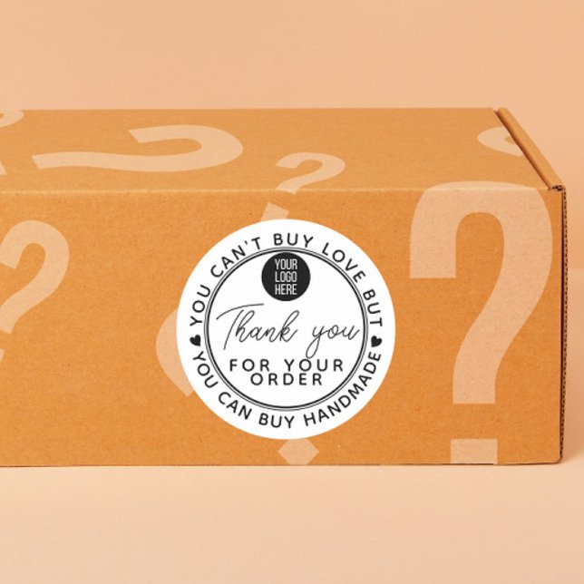 Handmade can't buy Love happiness mail business Classic Round Sticker (Creator Uploaded)