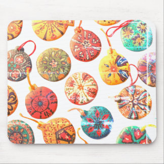 Handmade Ceramic Ornaments On a Computer Laptop Mouse Pad