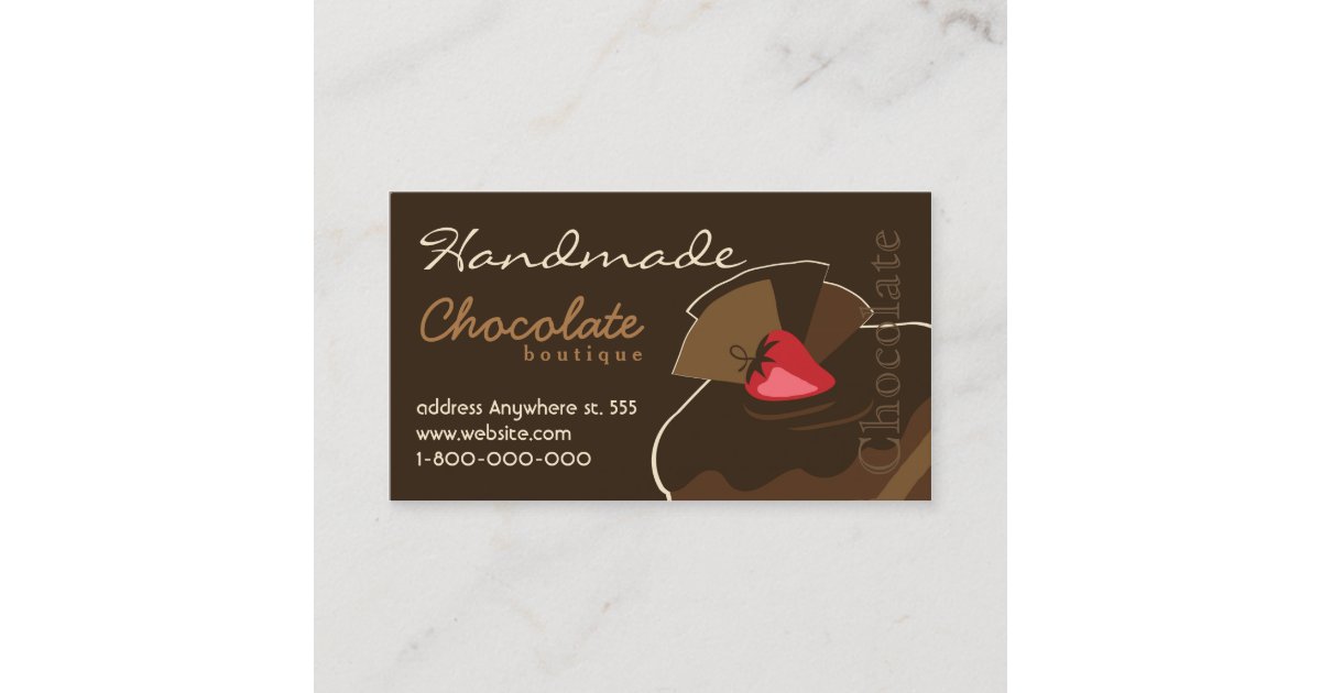 Handmade Chocolate Business Card Zazzle