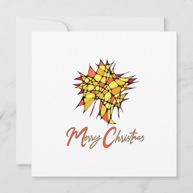 Handmade Christmas Card with Star Graphic (Front)