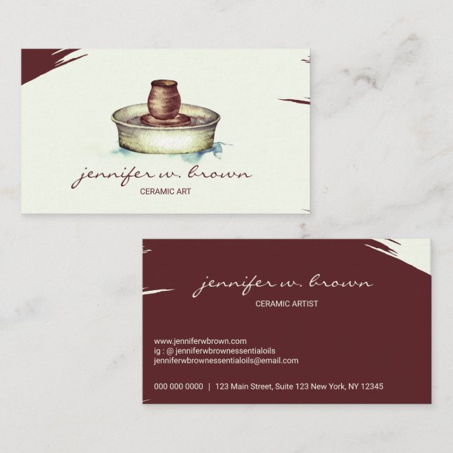 Handmade Clay Ceramic Art Tool sculpture Pottery Business Card
