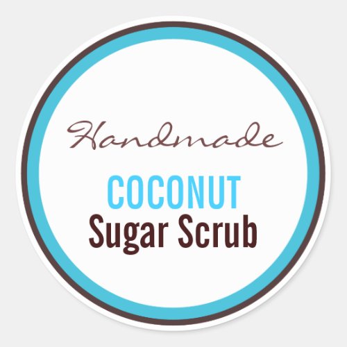 Handmade Coconut Sugar Scrub Classic Round Sticker