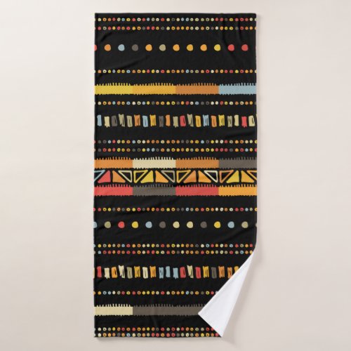Handmade colored stripes bright tribal seamless pa bath towel