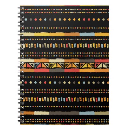 Handmade colored stripes bright tribal seamless pa notebook