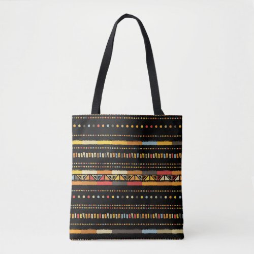 Handmade colored stripes bright tribal seamless pa tote bag