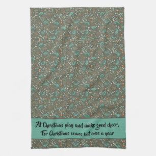 Handmade Colorful Christmas Floral Kitchen Towel