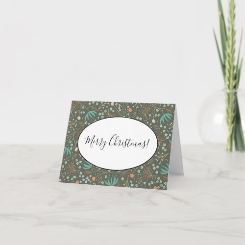 Handmade Colorful Christmas Floral Note Card