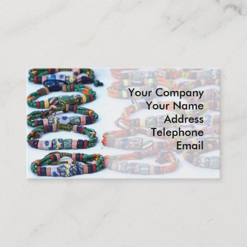 Handmade Colorful Glass Beads Bracelets Business Card