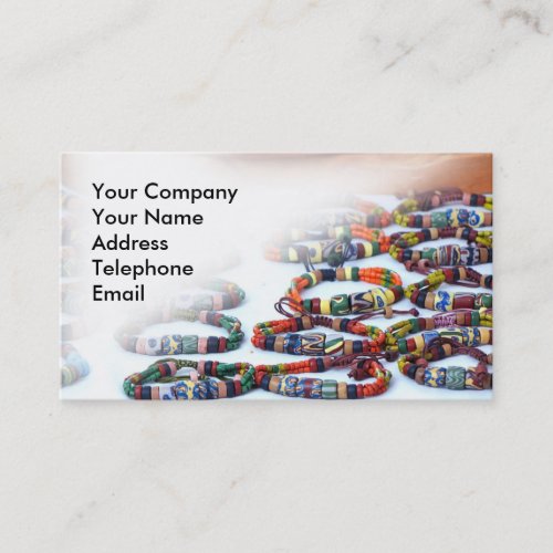 Handmade Colorful Glass Beads Bracelets Business Card