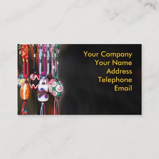 Handmade Colorful Glass Beads Business Card (Front)