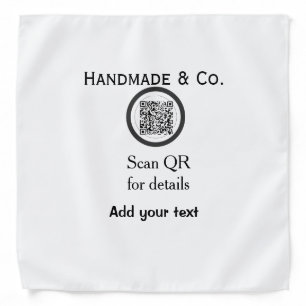 Handmade company business Scan QR details name dat Bandana