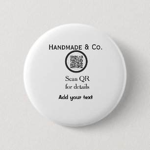 Handmade company business Scan QR details name dat Button