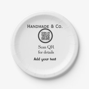 Handmade company business Scan QR details name dat Paper Plates