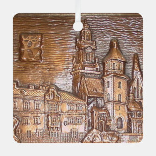 HANDMADE COPPER PLATE OF KRAKOW, POLAND   METAL ORNAMENT