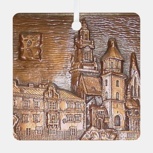 HANDMADE COPPER PLATE OF KRAKOW POLAND   METAL ORNAMENT