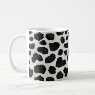 Handmade Cow Print Coffee Mug - 11oz White Ceramic