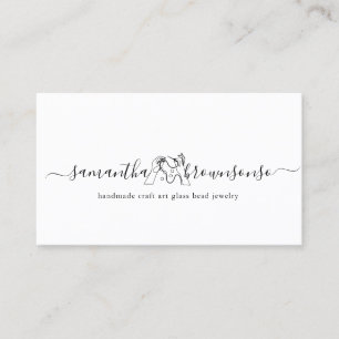 Handmade craft art glass bead jewelry business card