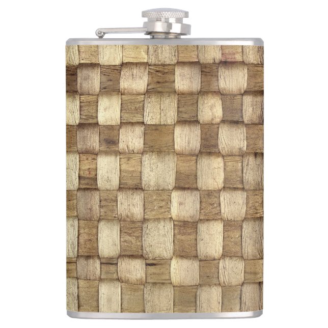 Handmade Craft Basket Seamless Texture Flask (Front)