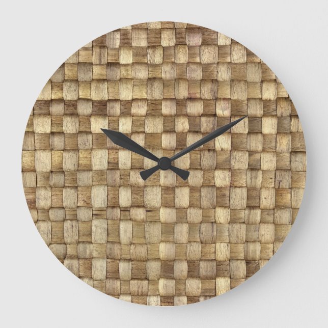 Handmade Craft Basket Seamless Texture Large Clock (Front)