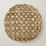Handmade Craft Basket Seamless Texture Round Pillow