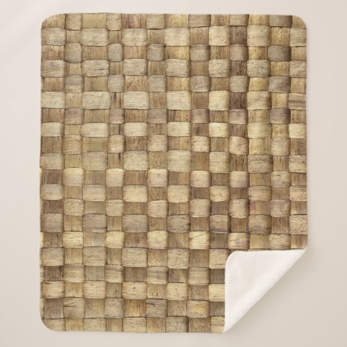 Handmade Craft Basket Seamless Texture Sherpa Blanket
