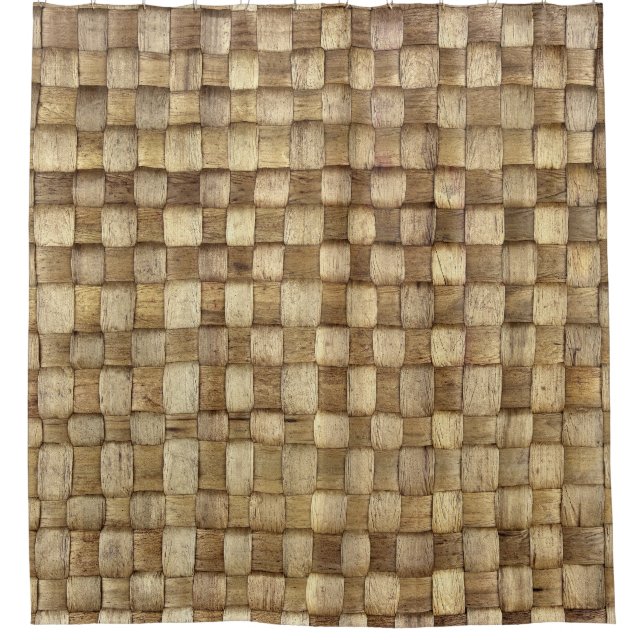Handmade Craft Basket Seamless Texture Shower Curtain (Front)