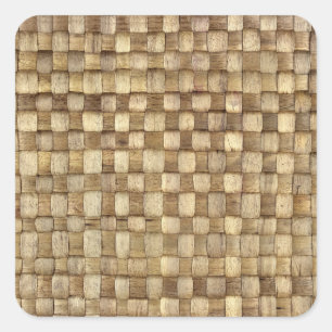 Handmade Craft Basket Seamless Texture Square Sticker
