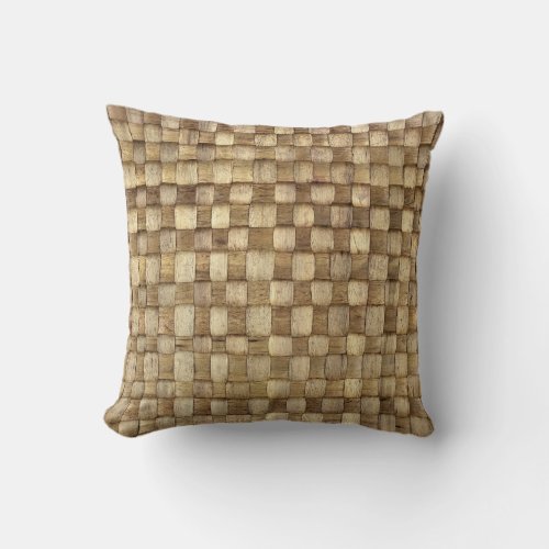 Handmade Craft Basket Seamless Texture Throw Pillow