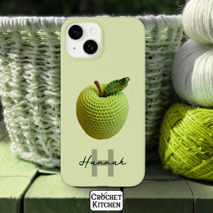 Handmade Craft Green Crochet Apple Monogram Name Case-Mate iPhone 14 Case