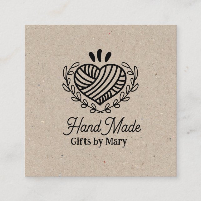 Handmade Craft paper rustic calling card (Front)
