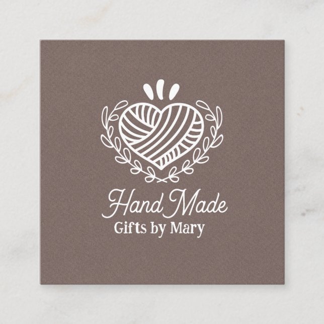 Handmade crafts brown paper rustic calling card (Front)