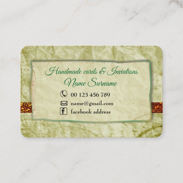 Handmade crafts business card (Front)