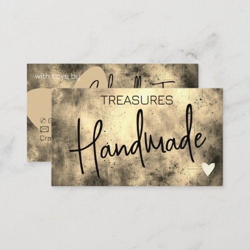 Handmade Crafts Calligraphy Signature Distressed  Business Card