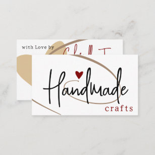 Handmade Crafts Calligraphy Signature Love Heart Business Card
