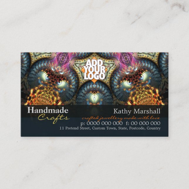 Handmade Crafts Jewellery Art w/ Logo Business car Business Card (Front)