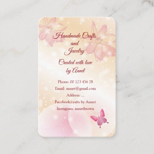 Handmade crafts  jewelry business card