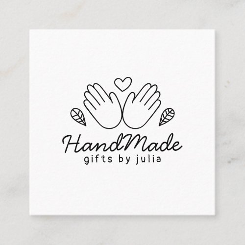 Handmade crafts modern black and white logo rustic calling card