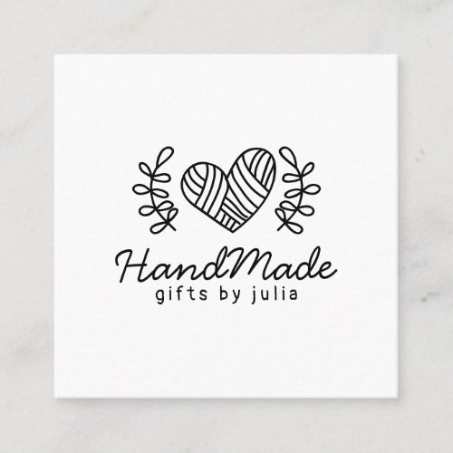 Handmade crafts modern black and white logo rustic calling card