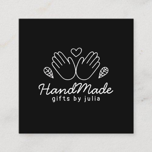 Handmade crafts modern black and white logo rustic calling card